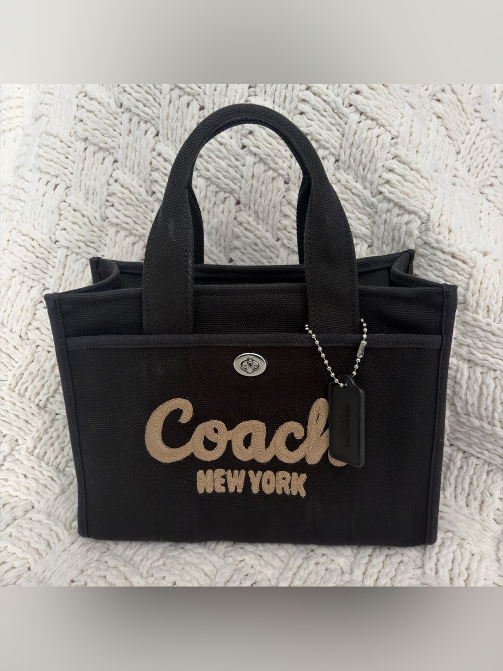 Coach Black Canvas Cargo Tote 26